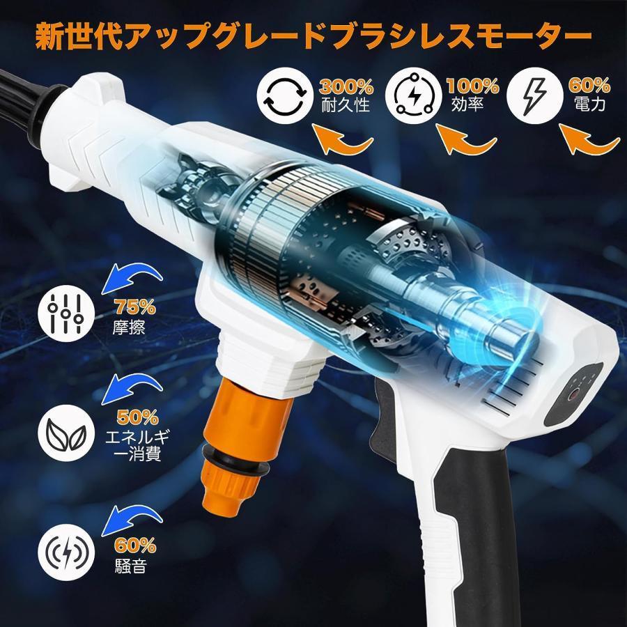 高圧洗浄機 コードレス 充電式 5MPa 6IN1ノズル 家庭用 業務用 ガン