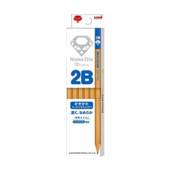 三菱鉛筆 かきかた鉛筆 ナノダイヤ 木軸 2B K69062B 青 1ダース ( ２セット)/メール便送料無料｜allmail