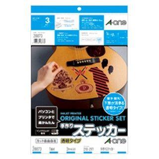 手作りステッカー 透明タイプ 印刷用透明フィルムラベル+保護用透明