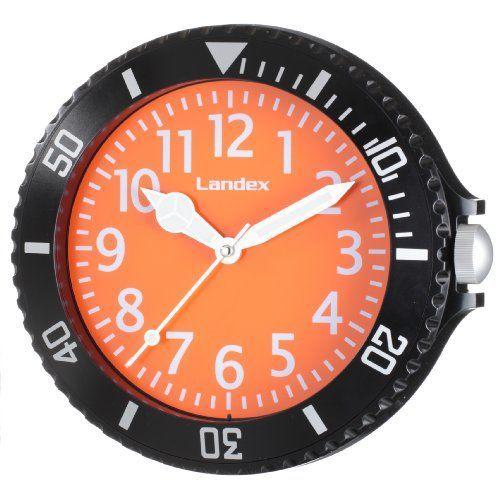 激安正規品 デザイン壁掛け時計 LANDEX(ランデックス) ラジアン YW9094BK オレンジ×ブラック 掛け時計、壁掛け時計