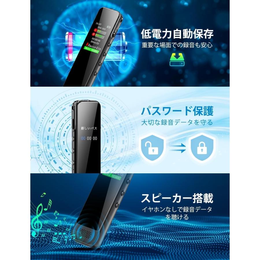 新品 Gillmar 小型 ボイスレコーダー ICレコーダー V82 32GB : オール