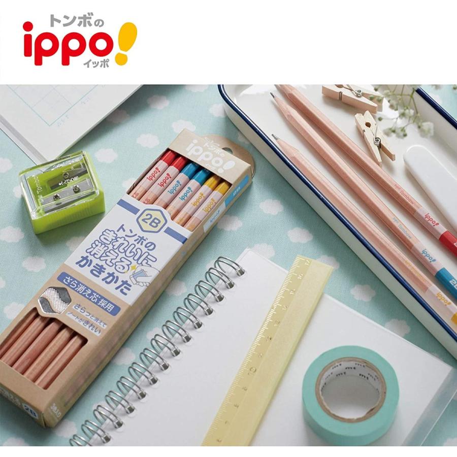 ippo！ ippo! きれいにきえるかきかた鉛筆 トンボ鉛筆 六角軸 2B 12本