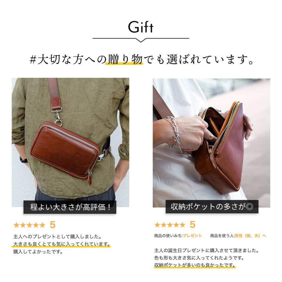 DomTeporna Italy ボディバッグ メンズ 本革 牛革 L字ファスナー DomTeporna Italy ボディバッグ メンズ 本革 牛革 L字ファスナー