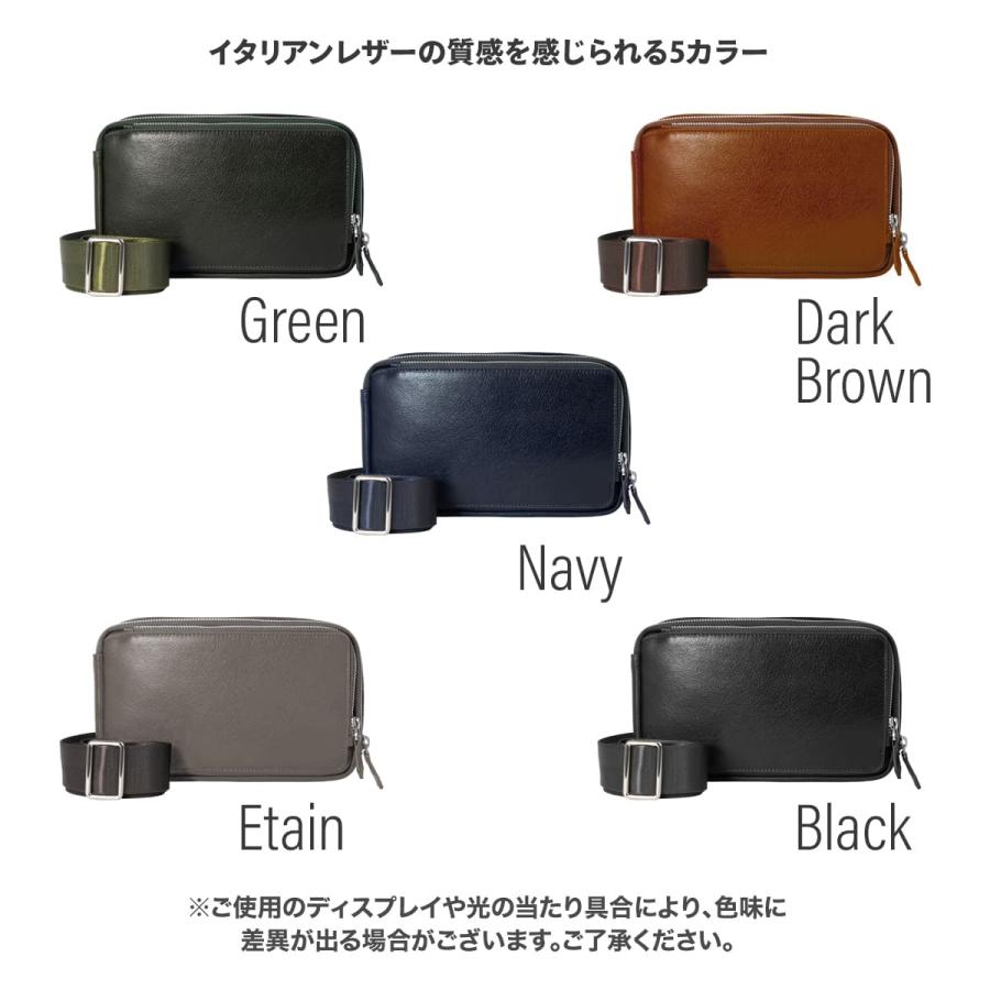 DomTeporna Italy ボディバッグ メンズ 本革 牛革 L字ファスナー DomTeporna Italy ボディバッグ メンズ 本革 牛革 L字ファスナー