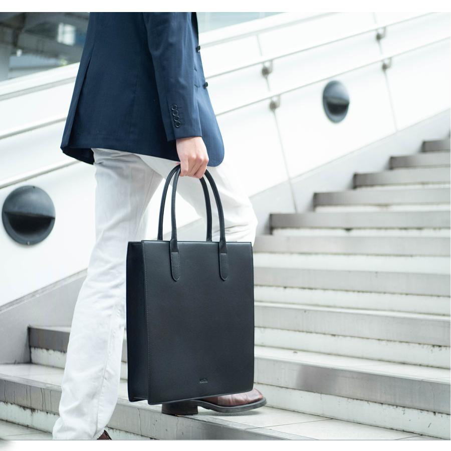 MALTA トートバッグ メンズ レディース 縦長 持ち手 牛革 自立する