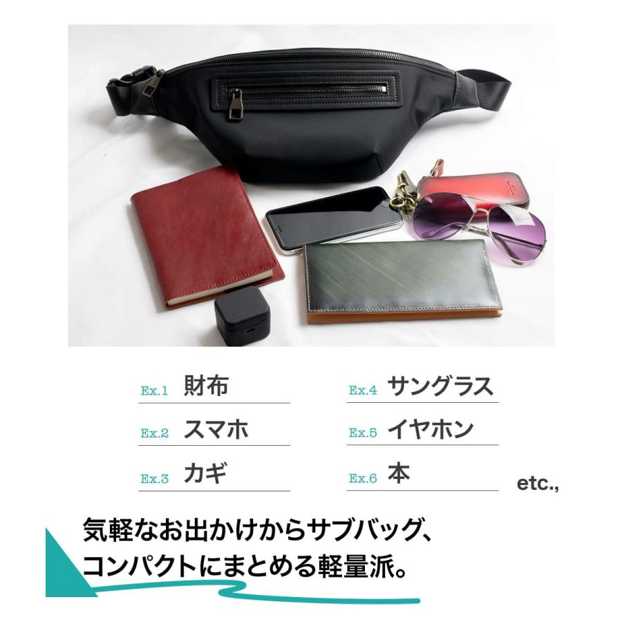 DomTeporna（ドンテポーナ） 牛革 ナイロン ウエストポーチ 撥水