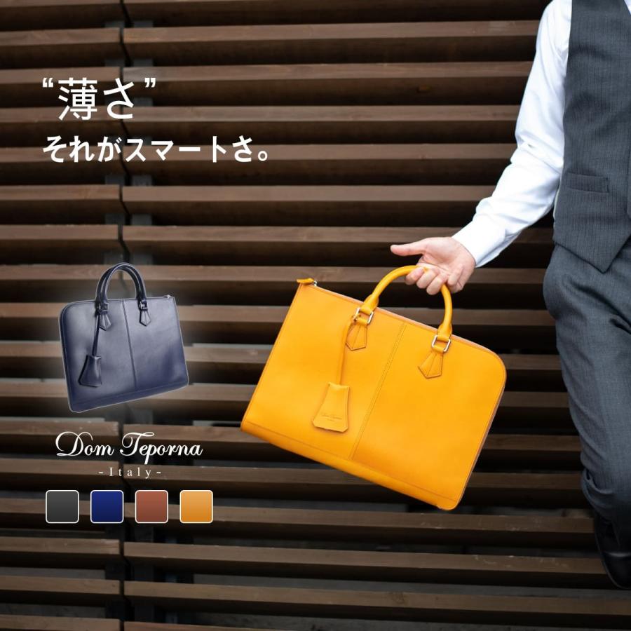 DomTeporna Italy 本革 ビジネスバッグ メンズ 薄型 薄い 軽量 DomTeporna Italy 本革 ビジネスバッグ メンズ 薄型 薄い 軽量