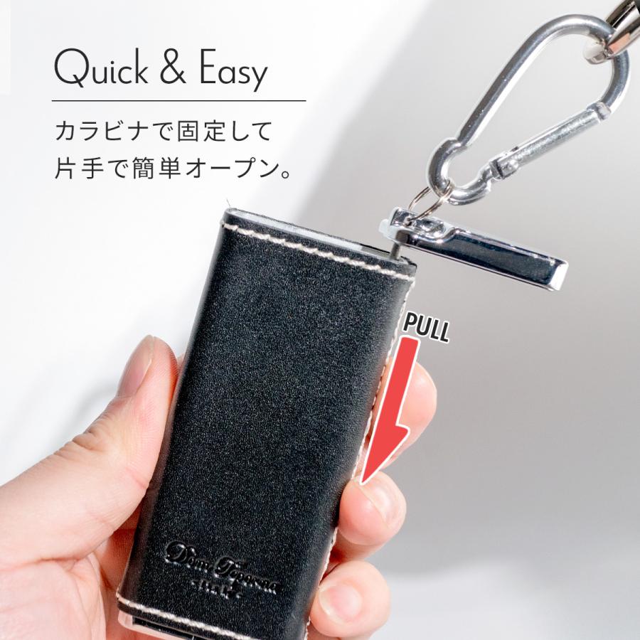 DomTeporna Italy 本革 イタリアンレザー 携帯灰皿 革 おしゃれ フタ