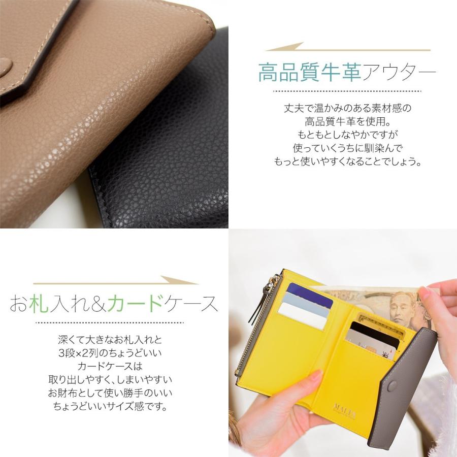 二つ折り財布 グレー イエロー 二つ折り財布 財布 レディース メンズ 2つ折り ツートンカラー