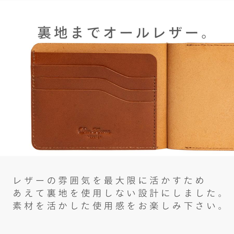 DomTeporna Italy 本革 マネークリップ 財布 小銭入れ付き カード 極薄
