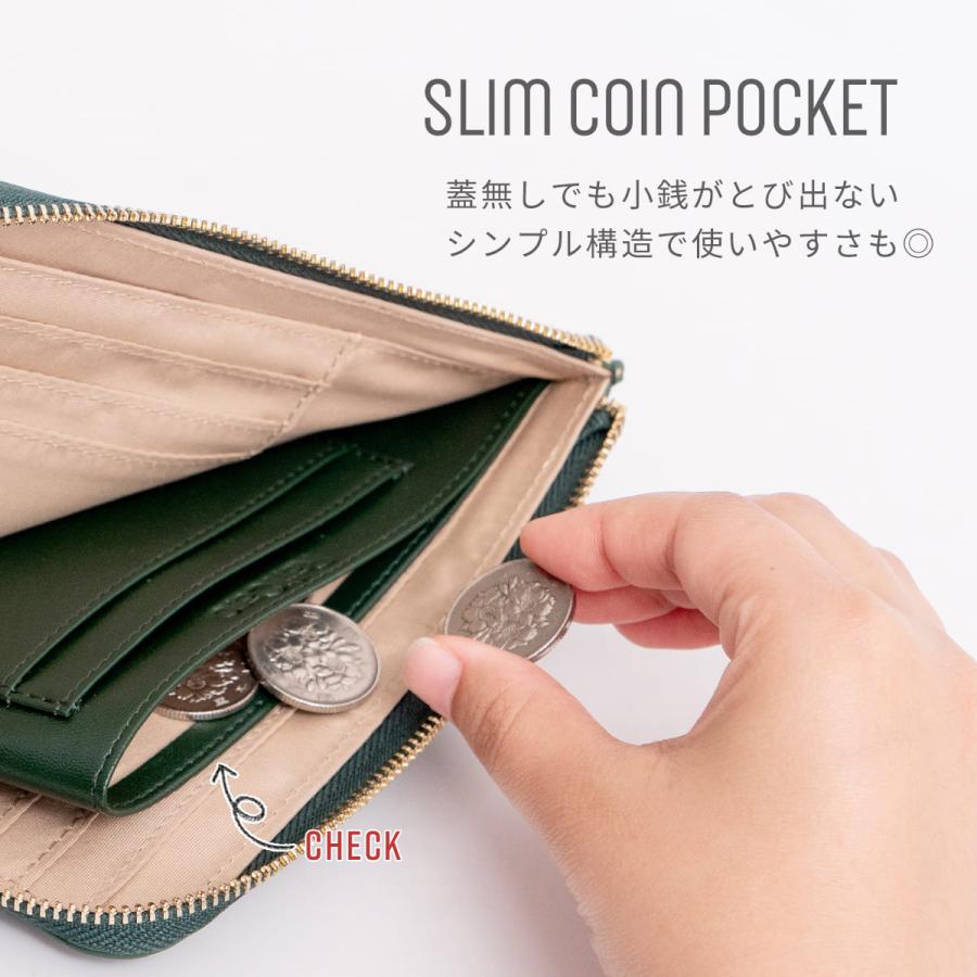 L字ファスナー 財布 コンパクト レディース 薄い ミドルウォレット ミニ財布 L字ファスナー 小さい財布 本革 牛革 レザー カード 大容量  軽い 軽量  RafiCaro｜allrightleather｜23