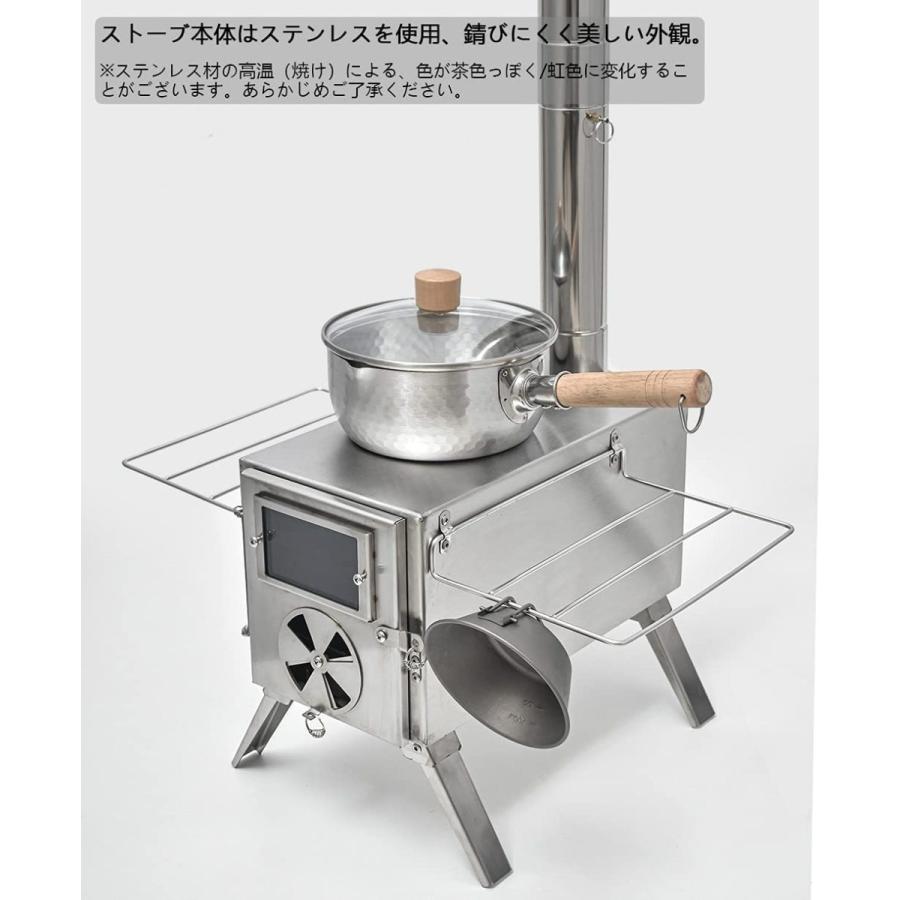 Anlik 薪ストーブ アウトドア調理 暖炉 キャンプ テント 煙突付き (シルバー/ステンレス製) Anlik 薪ストーブ アウトドア調理 暖炉 キャンプ テント 煙突付き シルバー/ステンレス製