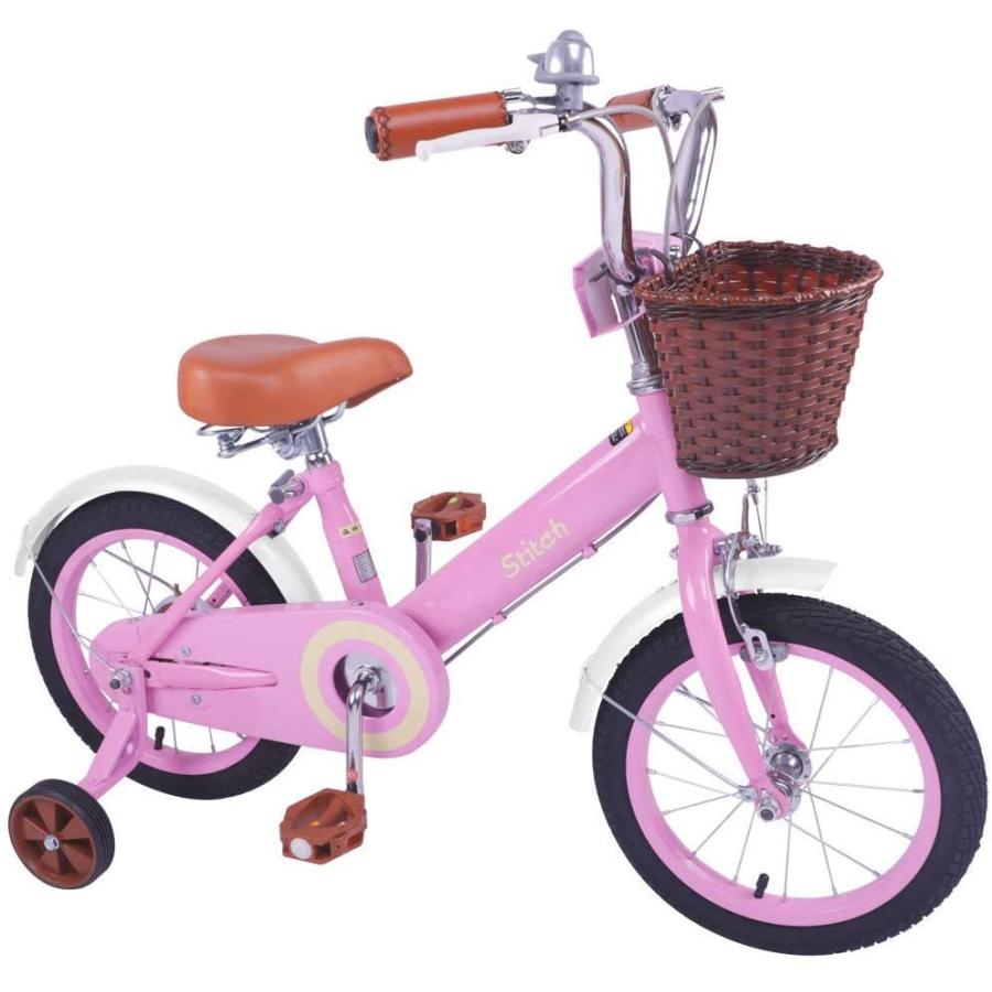円高還元 Stitch 子供自転車 女の子 2 3 4歳 12インチ 補助輪付き 幼児用自転車 クリスマス お誕生日プレゼント レトロ可愛い イギリス風 プリン Www Ampselectric Com
