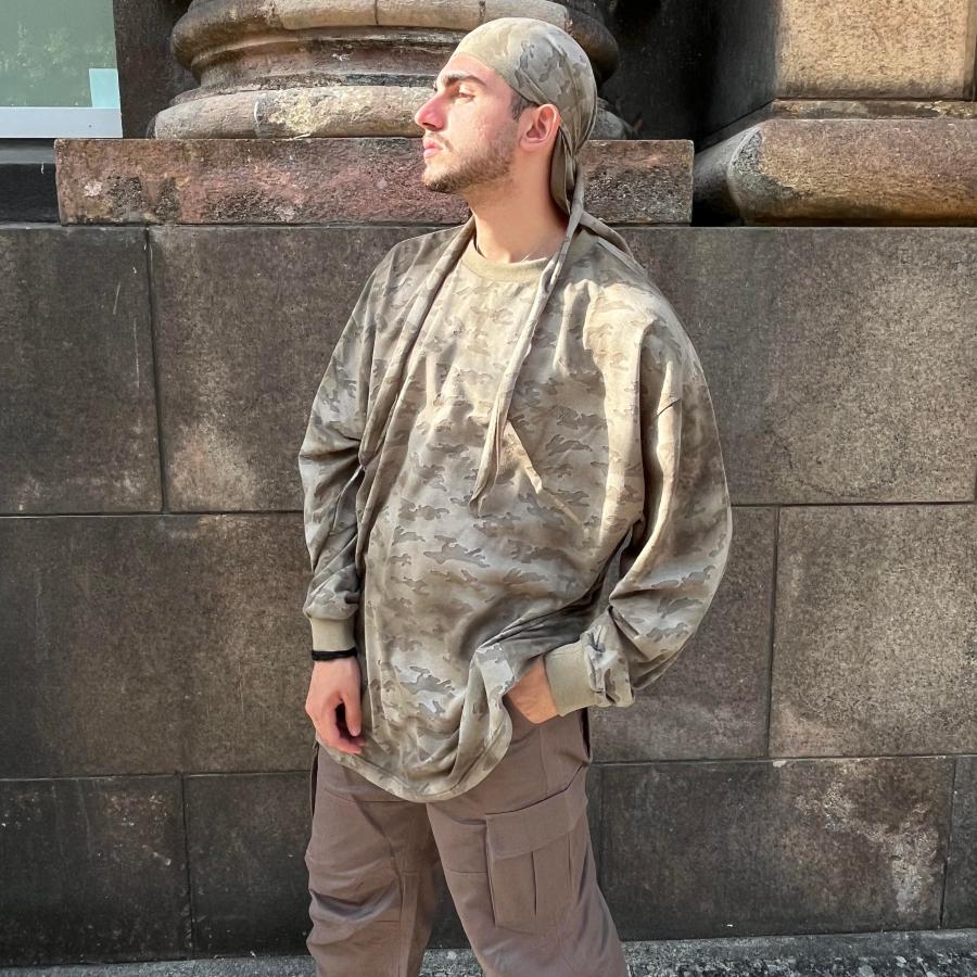 AFO】OIL ART OLIVE CAMO DU-RAG ドゥーラグ デザート迷彩 ドゥラグ