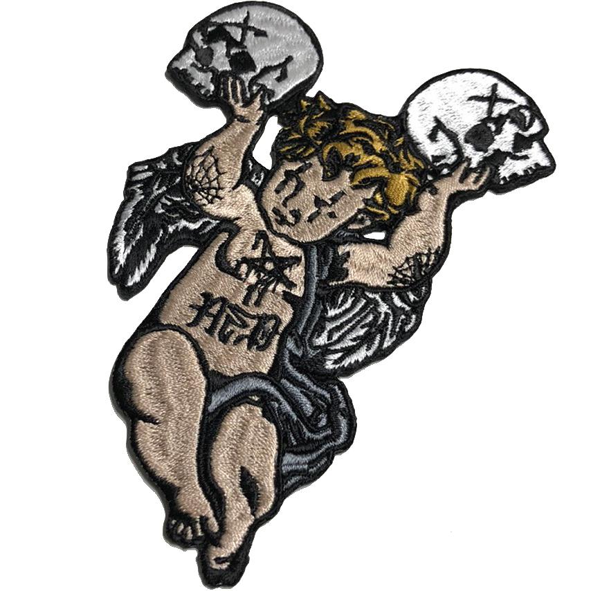 【AFO】Devil angel wappen ワッペン 90mm x 128mm【ゆうパケット配送対象商品】エンジェル 堕天使 スカル ペンタグラム |  | 01