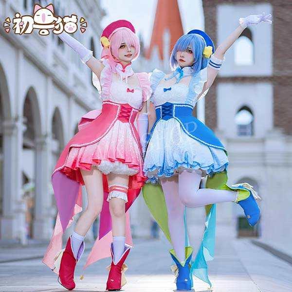 Reゼロから始める異世界生活 レム ラム コスプレ 新作 衣装 ウィッグ