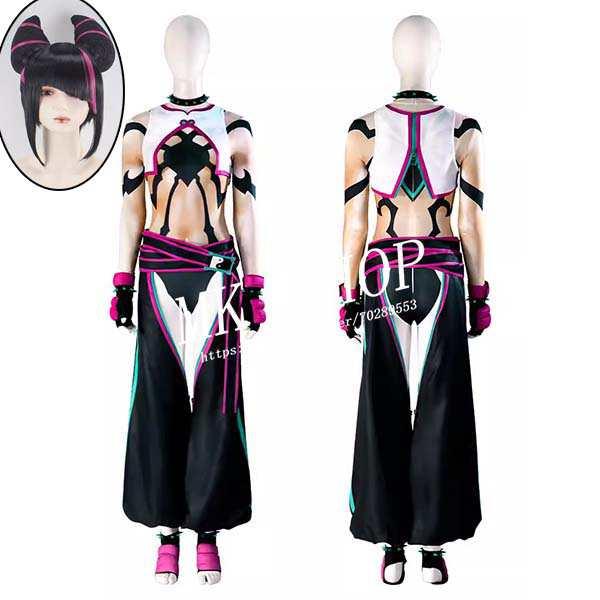 ストリートファイター 風 ハン ジュリ コスプレ 高品質 衣装 ウィッグ