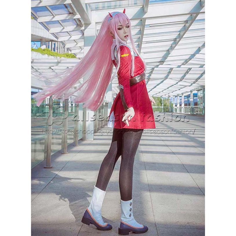 ダーリン イン ザ フランキス DARLING in the FRANXX 風 CODE 002 ゼロツー コスプレ衣装 ウィッグ 靴 cosplay ハロウィン舞台服 仮装変装｜allseasonfashion｜03