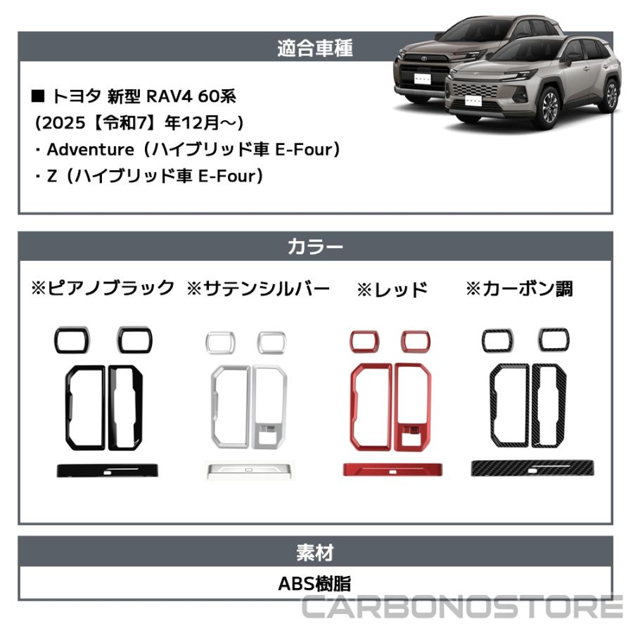 新型 RAV4 60系 インテリアパネル 5点セット コンソールパネル シート