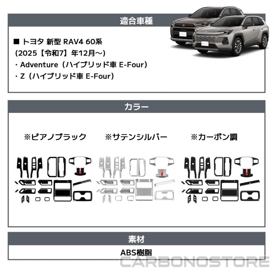 新型 RAV4 60系 インテリアパネル 24点セット 内装 パーツ カスタム