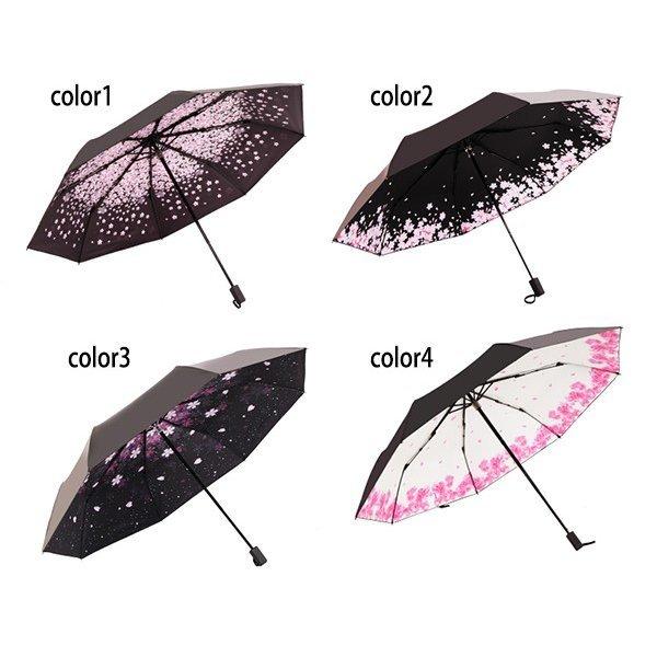 UVカット!花柄 日傘 折りたたみ傘 完全遮光  100％遮熱 軽量 晴雨兼用.