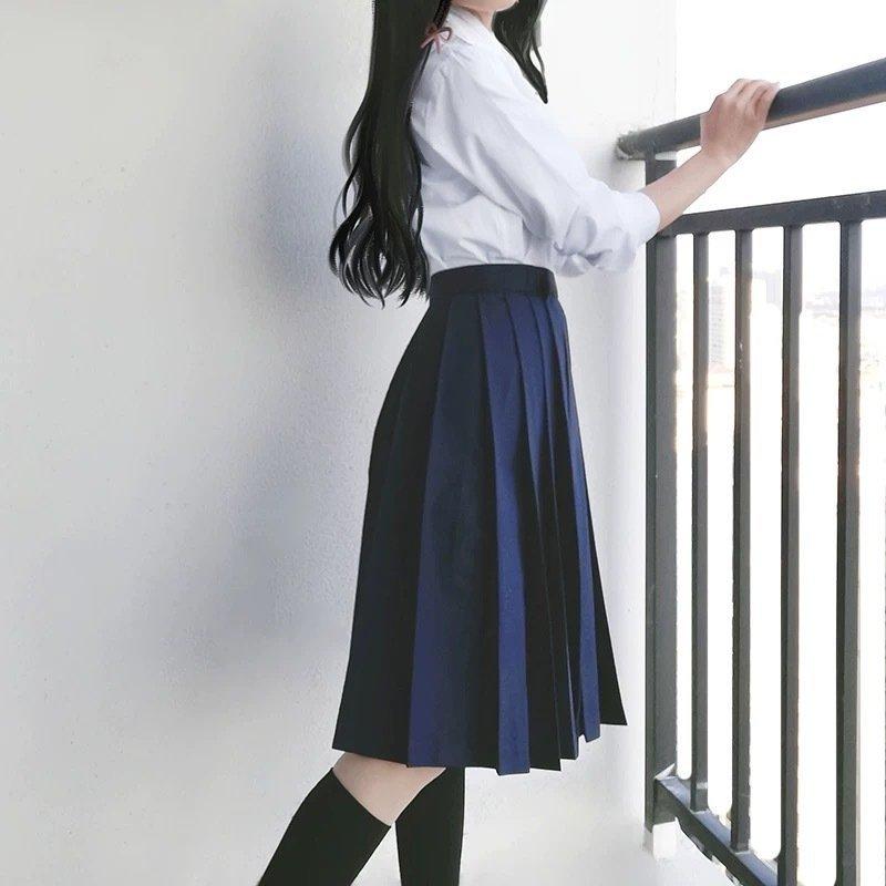女子高生制服スカートプリーツスカートセーラー服学生制服jk春秋春夏スクールスカート学生服高校生学生おしゃれ無地体型カバーネイビーグレー All415e1913d Allure Webshop 通販 Yahoo ショッピング