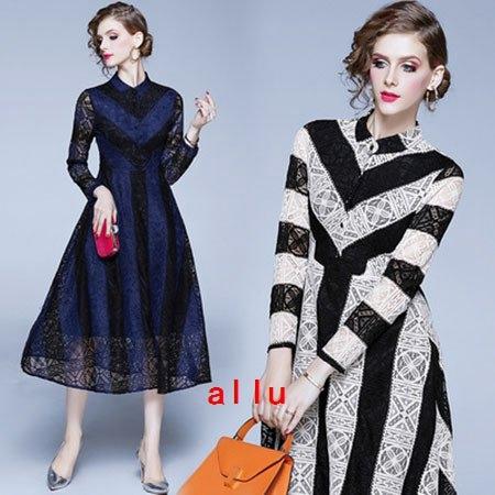 ファッション Aランク ロングワンピース 結婚式 ワンピース パーティードレス 大きいサイズ 袖あり レース ネイビー 長袖 袖レース 小さいサイズ お呼ばれ ストライプ ドレス 9ggew1mo Www Boulevardrestaurants Com