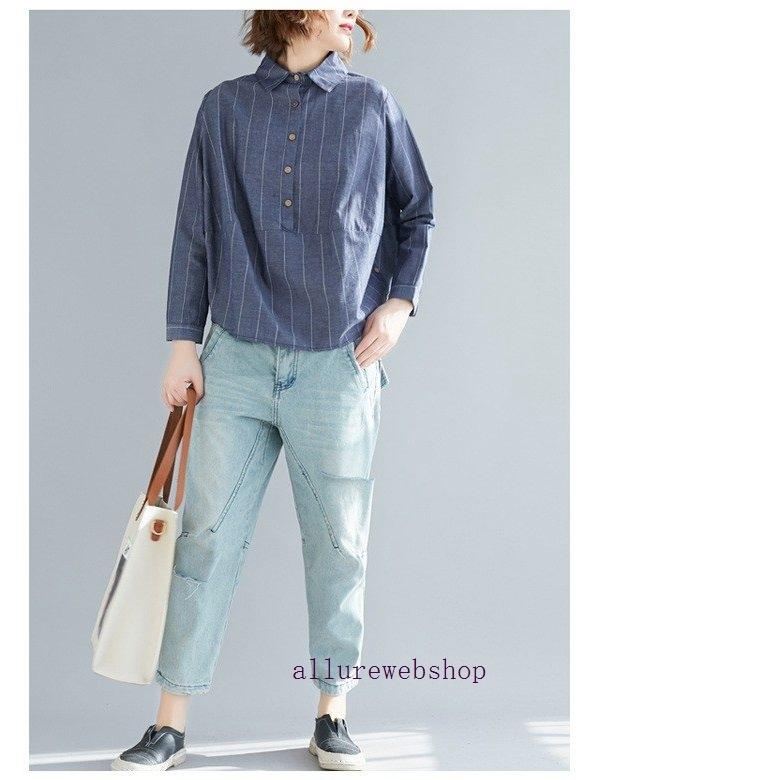 シャツ 大きいサイズ レディース ネルシャツ カジュアル 2019春 長袖 ゆったり｜allurewebshop｜06