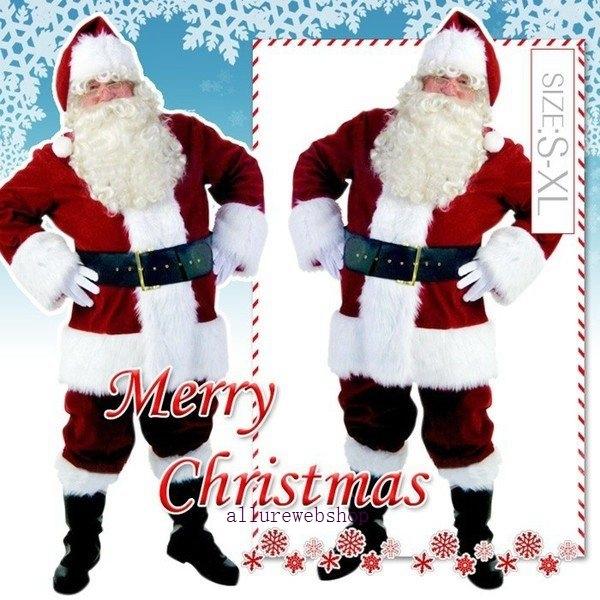 クリスマス コスプレ メンズ コスプレ サンタ 帽子 衣装 メンズ 楽器 手芸 コレクション 男性 ゴージャス トップス ひげ サンタクロース Allby17 ズボン コスチューム Allure 帽子 9点セット Webshop セール品質は非常に良い の