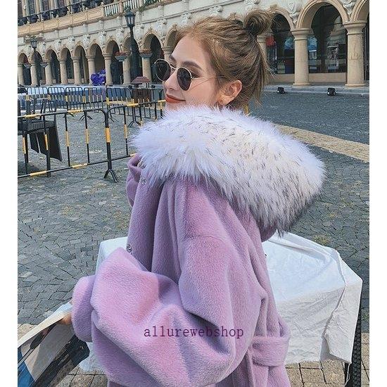 ラッピング不可 秋 カジュアル 女性 ファッション 50代 40代 30代 代 冬 秋 カジュアル 女性 ファッション 50代 40代 30代 代 レディース ウエストベルト フード付き ドロップショルダー ミドル丈 ファー付きコート 冬 コート アウター