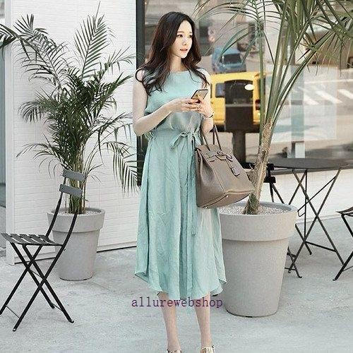 売れ筋新商品 ワンピース 春夏 フレア リボン ノースリーブ ミモレ丈 コットンリネン 夏服 春 女性 50代 40代 30代 代 ファッション レディース ワンピース カラー ワンカラー Www We Job Com