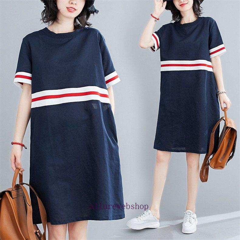 レディースファッション ブランド 新品 ワンピース レディース 夏 膝丈 半袖 体型カバー ポケット付き 綿 ハイウェスト 無地 新作 50代40 代30代 体にフィットしすぎないゆとりあるシルエット 4zofcldute Oldmcdonaldfishcamp Com