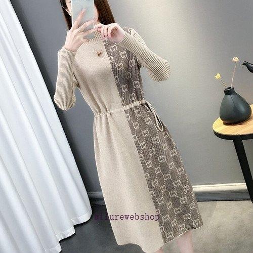 最新 ワンピース ハイウエスト 長袖 ハイネック ニットワンピース 冬 秋 女性 上品 きれいめ 50代 40代 30代 代 ファッション レディース ワンピース サイズ L Www We Job Com