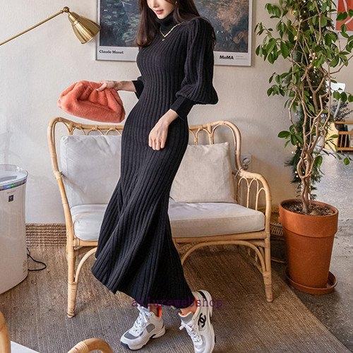 デート レディース ファッション クリスマス ワンピース 代 30代 40代 50代 きれいめ 上品 女性 カジュアル 秋 冬 ニット リブ 長袖 最安値挑戦