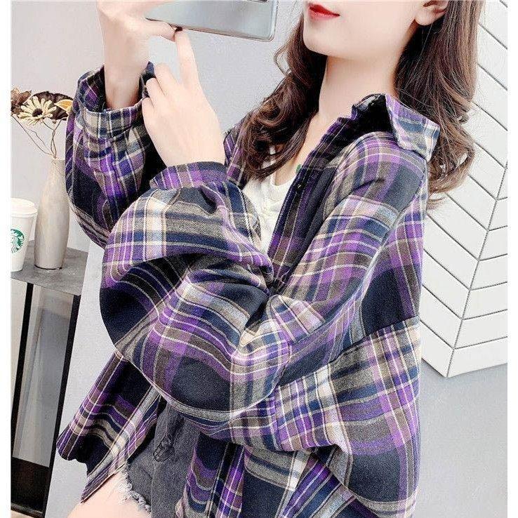トップス チェックシャツ チェック柄 ゆるシャツ シャツブラウス トップス チェックシャツ チェック柄 ゆるシャツ シャツブラウス