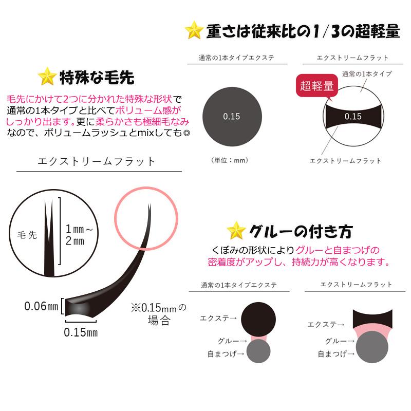 エクストリームフラット アッシュブラウン 12列 Extreme FLAT まつげ