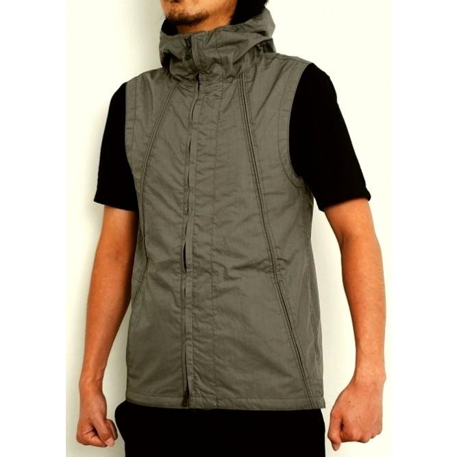 【半額SALE】 ripvanwinkle【リップヴァンウィンクル】 / R15SS-027 / PUFF HOOD VEST 【フードベスト】