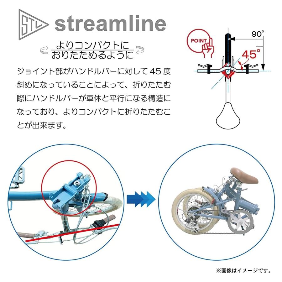 美品の折りたたみ自転車★16インチ★Streamline★輪行★ Streamline ストリームライン 折りたたみ自転車 16インチ 6段変速