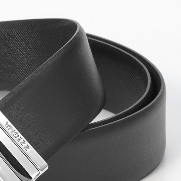 ZZegna レザーベルト　Z金具　シルバー金具　ロゴ　ブラック　メンズ ZZegna レザーベルトZ金具シルバー金具ロゴブラックメンズ