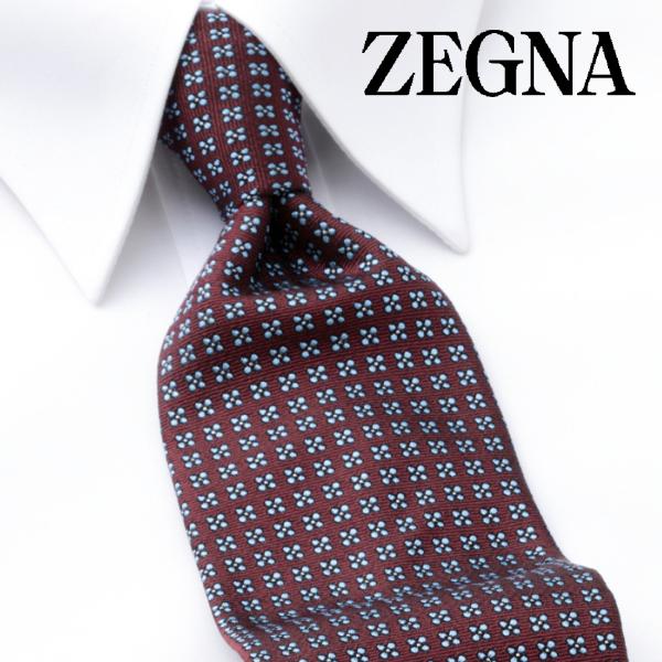 エルメネジルド・ゼニア ネクタイ Ermenegildo Zegna Wine-Colored 100% Silk Neck Tie