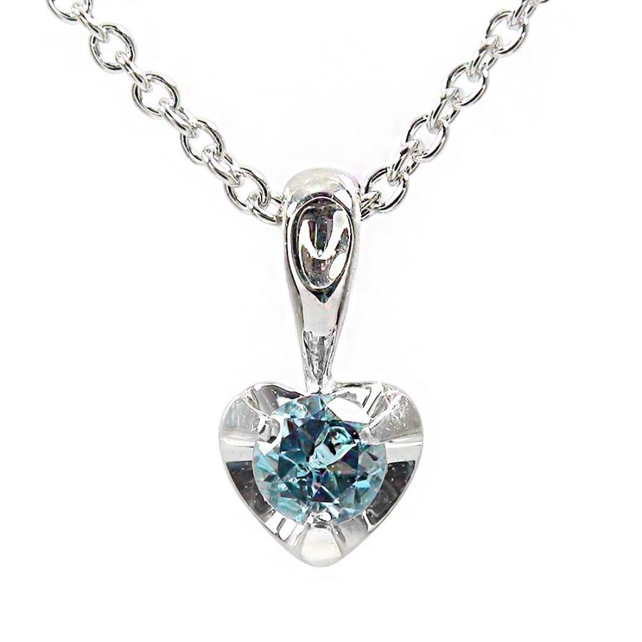 ネックレス ハート ブルートパーズ プラチナ 11月 誕生石 ペンダント レディース シンプル  2023