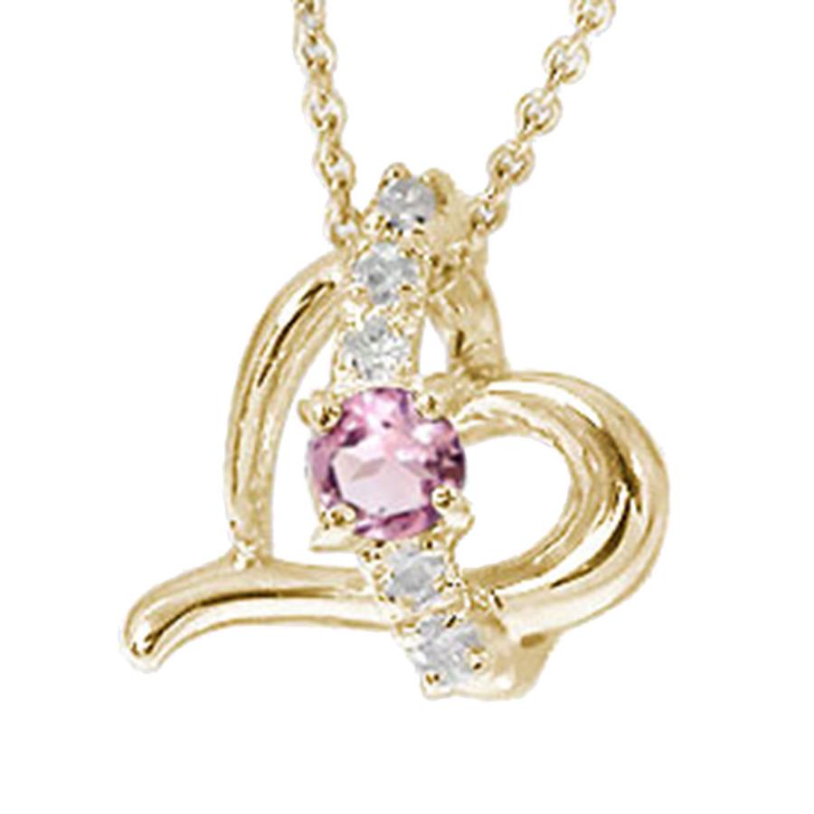 トップ ピンクトルマリン ハートネックレス k10ホワイトゴールド ピンクゴールド イエローゴールド ダイヤモンド チャーム 10月 シルバーチェーン 鎖
