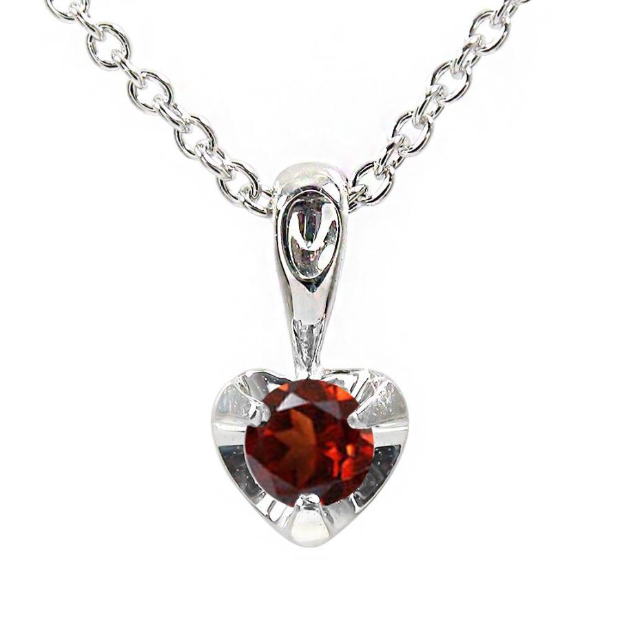 ネックレス ハート ガーネットネックレス プラチナ 1月 誕生石ペンダント レディース 2023