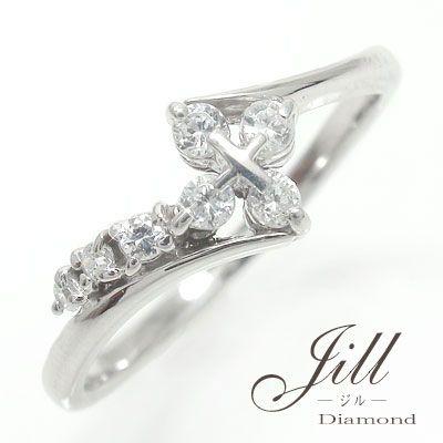 リング 婚約指輪 ダイヤモンドリング 指輪 10金 クロス エンゲージリング レディース 2023