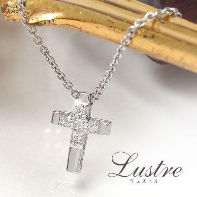 ネックレス プラチナ900 クロス ダイヤモンド 十字架ネックレス レディース 4月 誕生石 2023