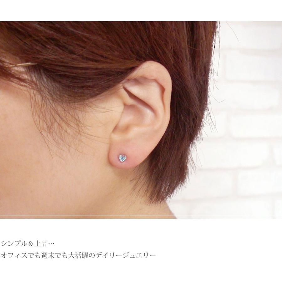 ピアス ハートモチーフ ピアス 18金 ピンクサファイア 9月 誕生石 スタッド シリコンキャッチ付き レディース 2023 ピアス Un peu アン