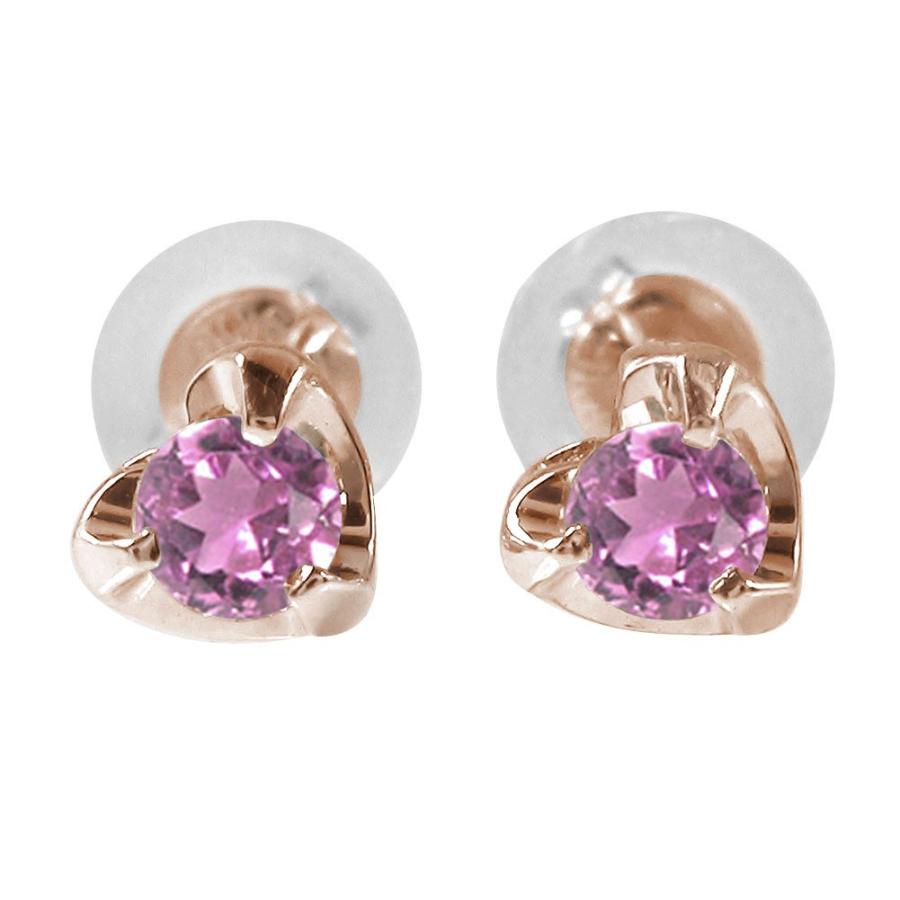 ピアス ハートモチーフ ピアス 18金 ピンクサファイア 9月 誕生石 スタッド シリコンキャッチ付き レディース 2023 ピアス Un peu アン