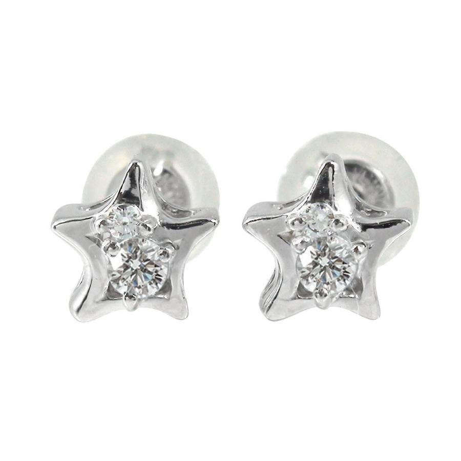 ピアス 一番星 ピアス 18金ダイヤモンド 4月 誕生石 スタッド シリコンキャッチ付き レディース 2023 ピアス Un