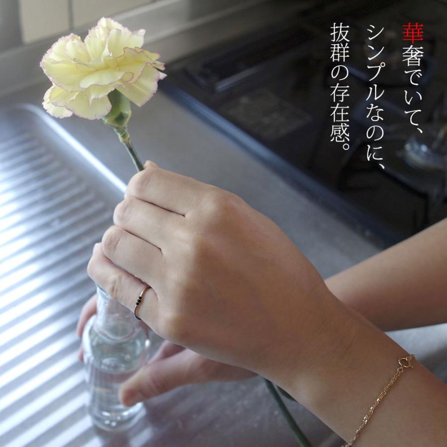 指輪 トリロジー ブラック ダイヤモンド 10金 指輪 シンプル ピンキーリング レディース 4月 誕生石 2026 お返し 母の日の画像