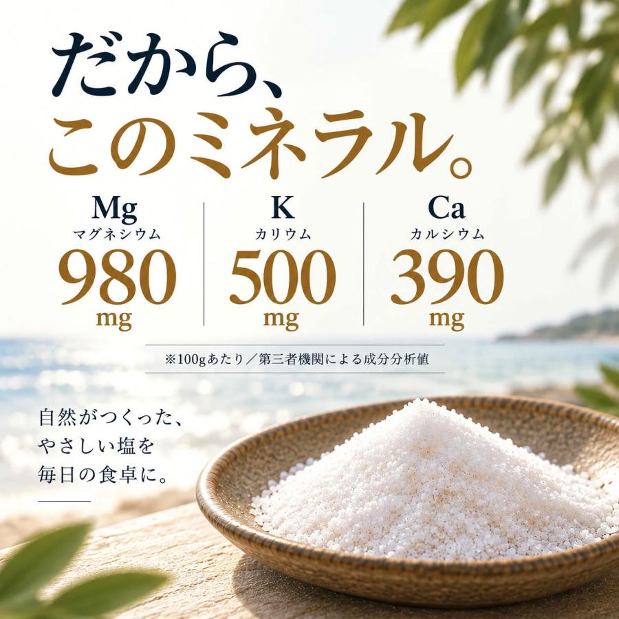 内科医 監修 天然塩 天日塩 無添加 オーガニック 非加熱 国産 にはない